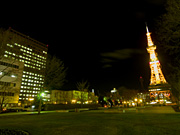 テレビ塔と札幌市役所の夜景
